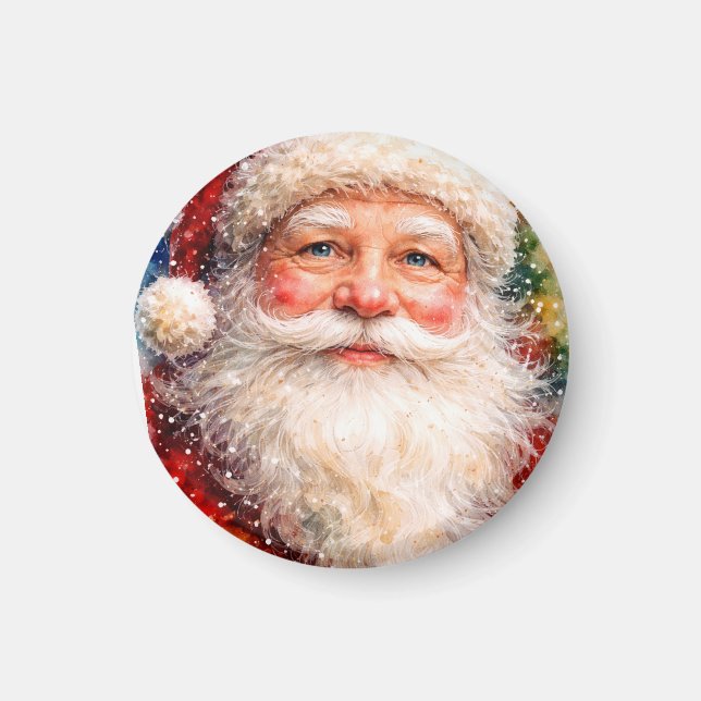 Jolly Christmas Santa Portrait Magnet (Framsidan)