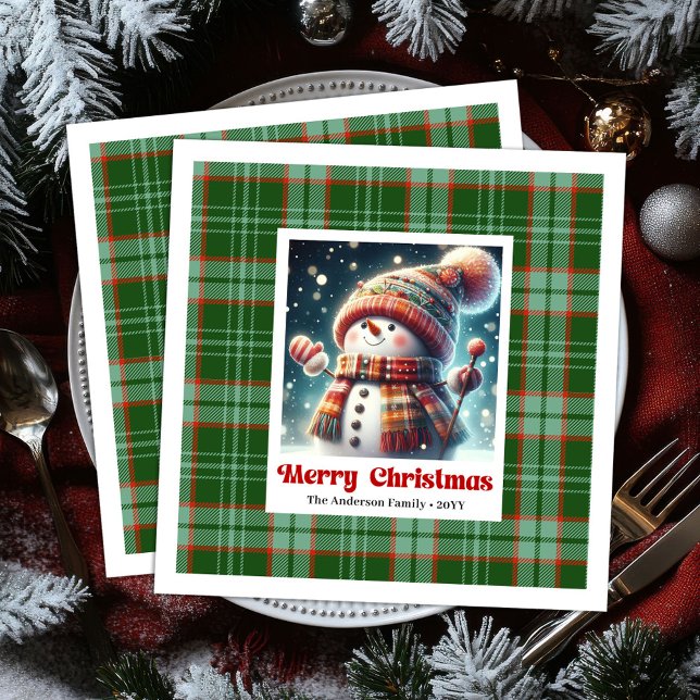 Jolly Christmas Snowman Napkins Personalized Kids  Pappersservett (Jolly Christmas Snowman Napkins Personalized Kids Style

)