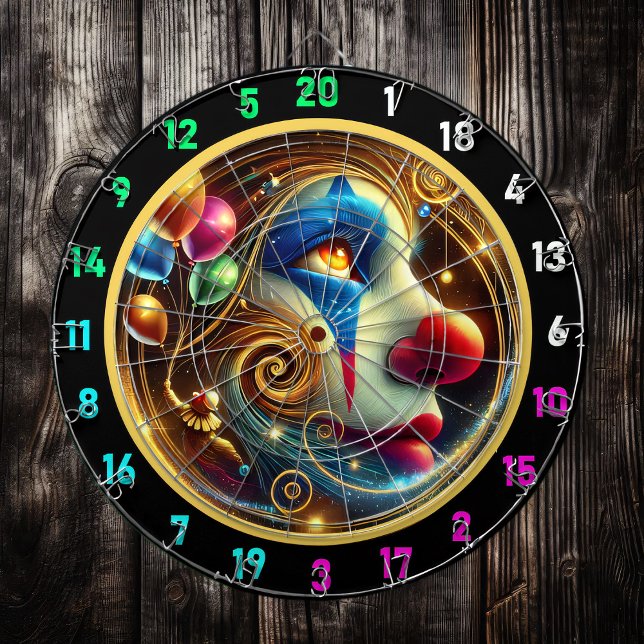 Jolly Clown with Red Nose and Balloons Darttavla (Skapare uppladdad)