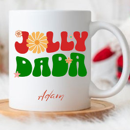 Jolly Dada Retro Groovy Anpassningsbar Pappa Namn Mugg