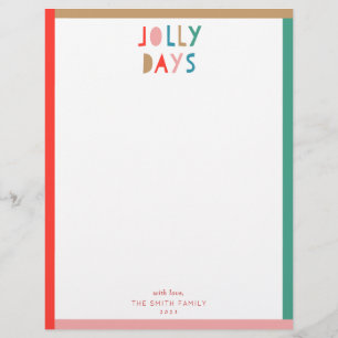 Jolly Days Helgdag Stationery Brevhuvud