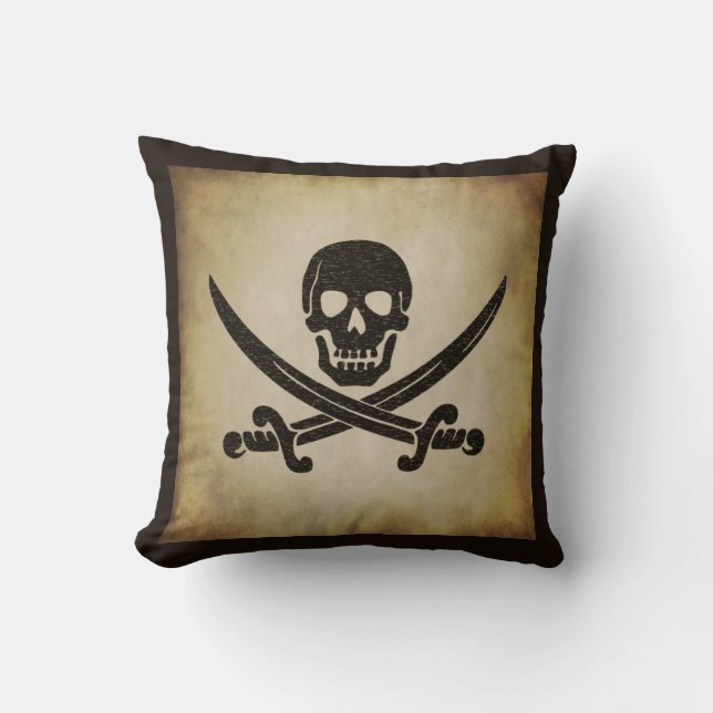 Jolly dekorativ kudde för Roger piratflagga (Framsida)