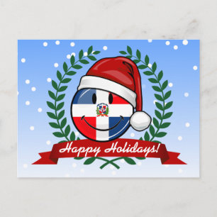 Jolly Dominikanska republiken Flagga jul Helg Vykort