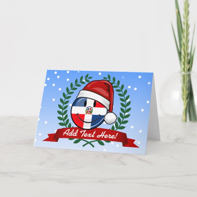 Jolly Dominikanska republiken Flagga jul Helgkort (Framsida)