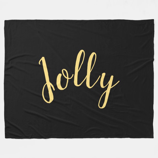 JOLLY Elegant Modern Script Text Black Background Fleecefilt (Framsidan (Horisontell))