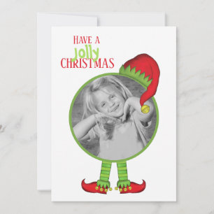 Jolly Elf Hat Elf Shoes Whimsical Funny 1 Photo Julkort