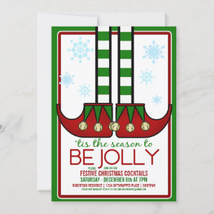 Jolly Elf-inbjudan till julklapp-partiet Inbjudningar