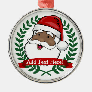 Jolly Ethnic Santa Anpassningsbar Julgransprydnad Metall