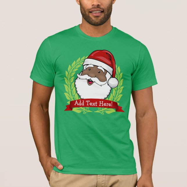 Jolly etnisk Santa anpassningsbartext T Shirt (Framsida)