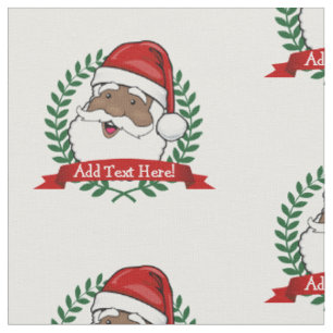 Jolly etnisk Santa anpassningsbartext Tyg