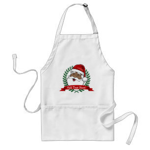 Jolly etnisk Santa beställnings- textjul Förkläde
