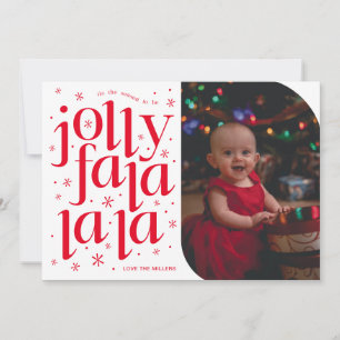 Jolly Fa La La Whimsical Photo Helgdag Card Julkort