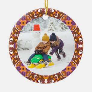 Jolly Festive Anpassningsbar jul Photo Bild Ram Julgransprydnad Keramik