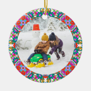 Jolly Festive Anpassningsbar jul Photo Bild Ram Julgransprydnad Keramik