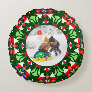 Jolly Festive Anpassningsbar jul Photo Bild Ram Rund Kudde