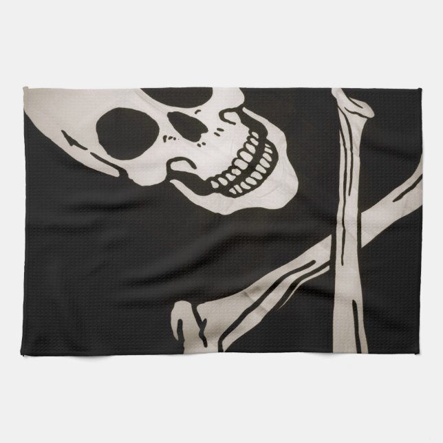 Jolly flagga 16" för Roger pirattrasa x 24", Kökshandduk (Horisontell)