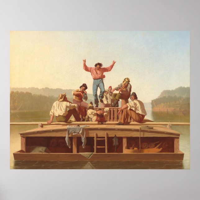 Jolly Flatboatmen - George Bingham Fine Art Poster (Framsidan)
