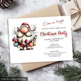 Jolly Funny Santa Red Green Editable Holiday Card Inbjudningar
