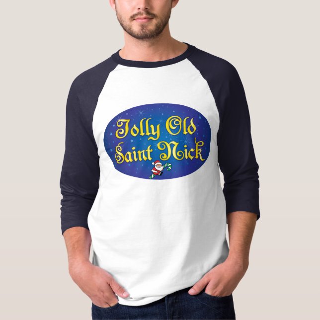 Jolly gammal helgdagtröja för St. Nick Tee (Framsida)