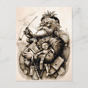 Jolly gammal jultomtenvykort helg vykort