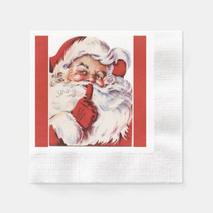 Jolly gammalt myntat Santa för vintage Shhh rött Pappersservett