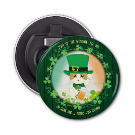 Jolly Ginger Tabby Irish Cheer Flasköppnare