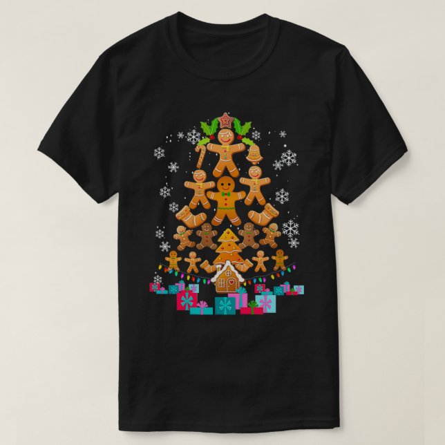 Jolly Gingerbread Christmas Tree Tee Gingerbread D (Design framsida)