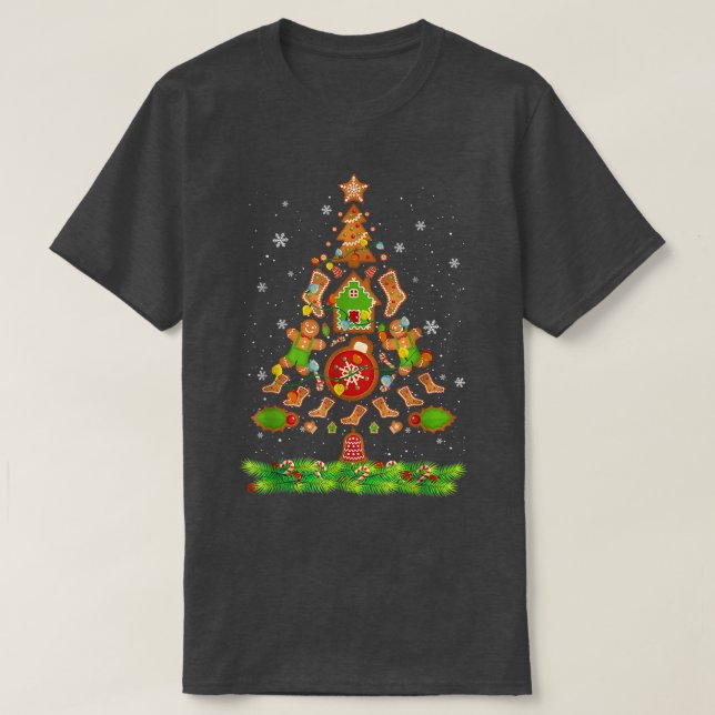Jolly Gingerbread Family Christmas Tree Gingerbrea T Shirt (Design framsida)