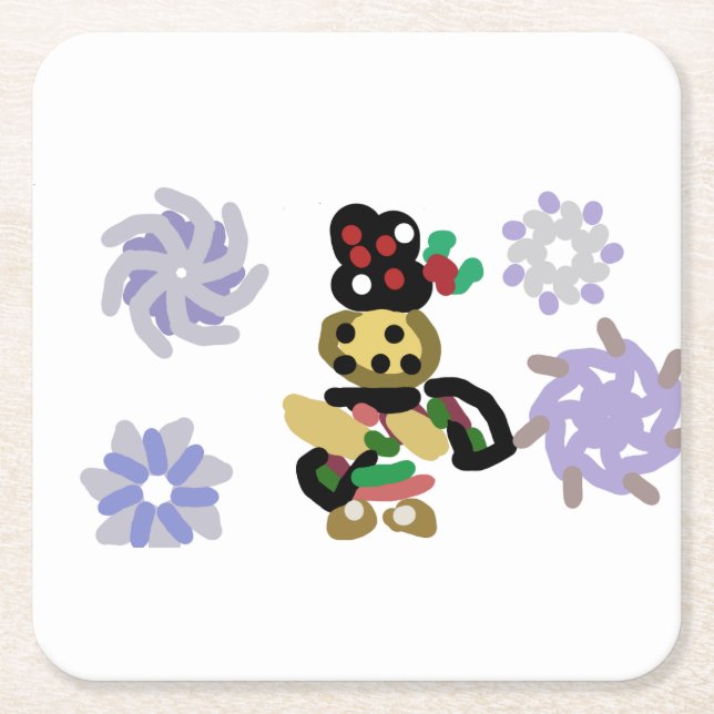 Jolly Gingerbread Underlägg Papper Kvadrat (Framsidan)