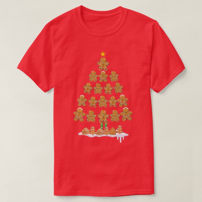 Jolly Gingerbröd Julgran Funny Gingerbröd T Shirt (Design framsida)