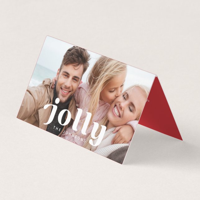 Jolly Glad helg Modern Simple Family Photo Visitkort (Framsida)