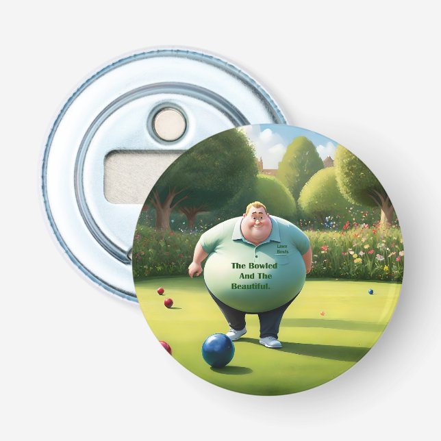 Jolly Gräsmatta Bowlareare Man Flasköppnare (Framsidan)