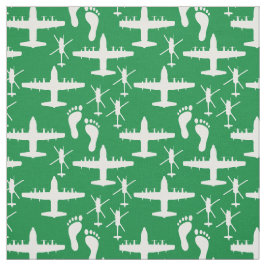 Jolly Grönt Rädding Team Mönster Fabric Tyg