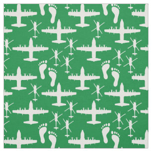 Jolly Grönt Rädding Team Mönster Fabric Tyg