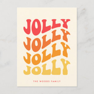 Jolly Groovy Vågigt färgfull jul Helg Vykort