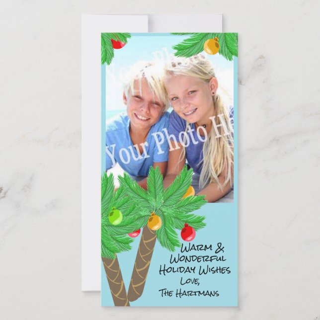 Jolly Handflatan Träd Julhälsningar kort (Framsida)