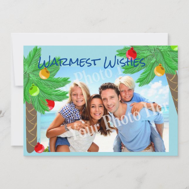 Jolly Handflatan Träd Tropical Julhälsningar Julkort (Framsida)