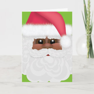 Jolly helgdagsvart eller afrikansk amerikan Santa Helgkort