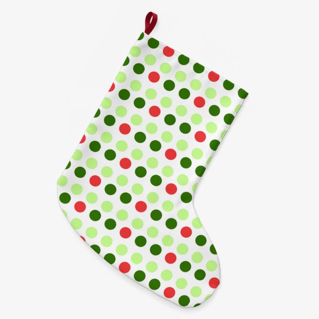 Jolly Holiday Polka Dots Stor Julstrumpa (Framsidan (Hängande))