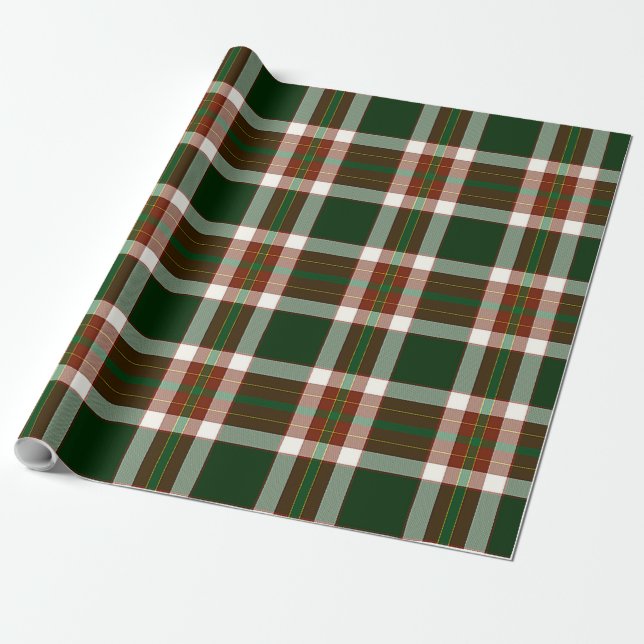 Jolly Holly plaid Presentpapper (Utrullad)