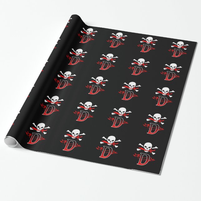 Jolly initial Roger D Monogram Presentpapper (Utrullad)