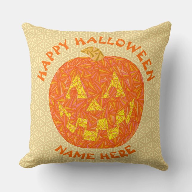 Jolly Jack o lantern Halloween Pumpkin Kudde (Framsida)