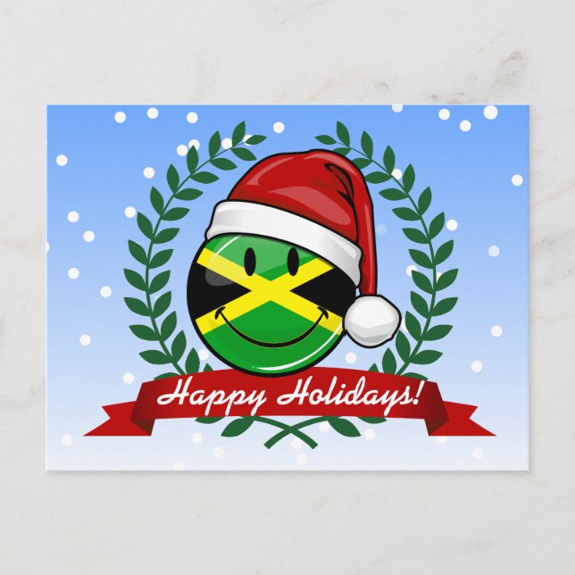 Jolly Jamaican Flagga jul Stil Helg Vykort (Framsida)