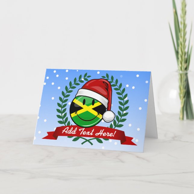 Jolly Jamaican Flagga jul Stil Helgkort (Framsida)