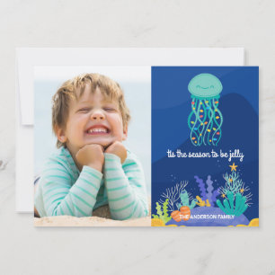 Jolly Jellyfish Flat Helgdag Card Julkort