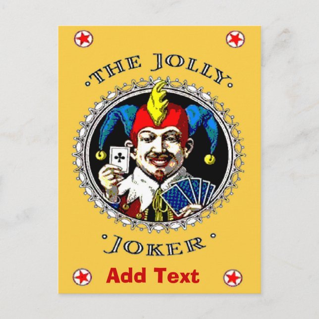 Jolly Jester Card, lägg till text Helg Vykort (Framsida)