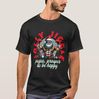 Jolly Jiggle Fit Santa Graphic T-Shirt