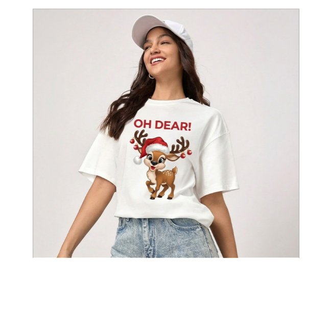 Jolly Jingle Threads Oh Dear! Cute Reindeer T Shirt (Skapare uppladdad)
