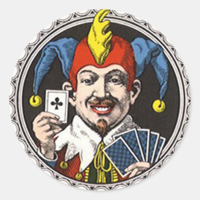jolly joker runt klistermärke (Framsida)
