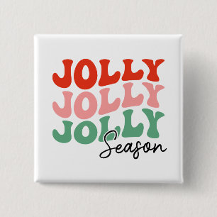 Jolly Jolly Season Retro Helgdag Typography Knapp